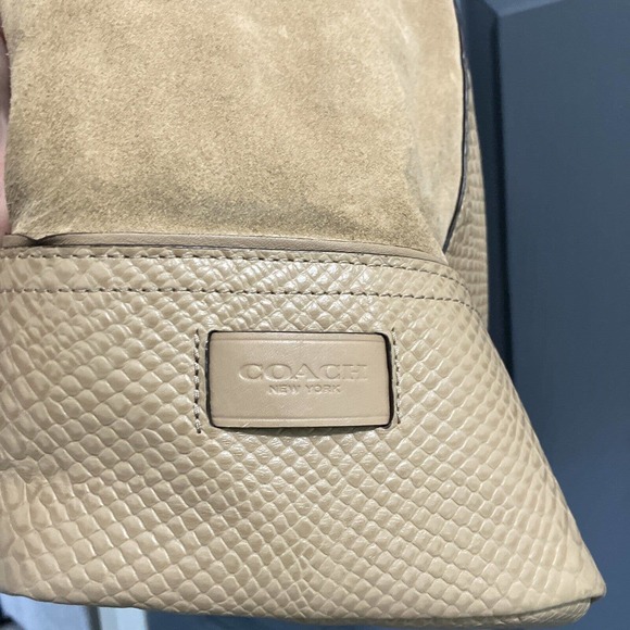 Coach F30963 Hadley Exotic Python Tan Leather Bag Tan Euc - Picture 7 of 12